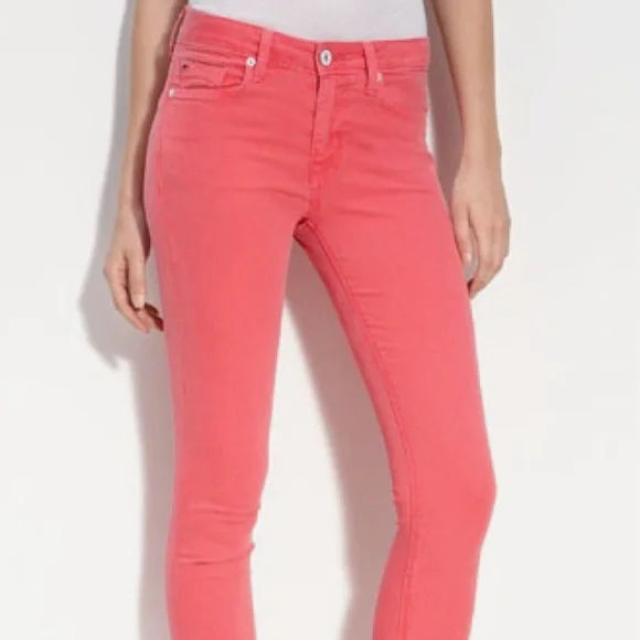 Hudson Faded Red High Waist Super Skinny Jeans